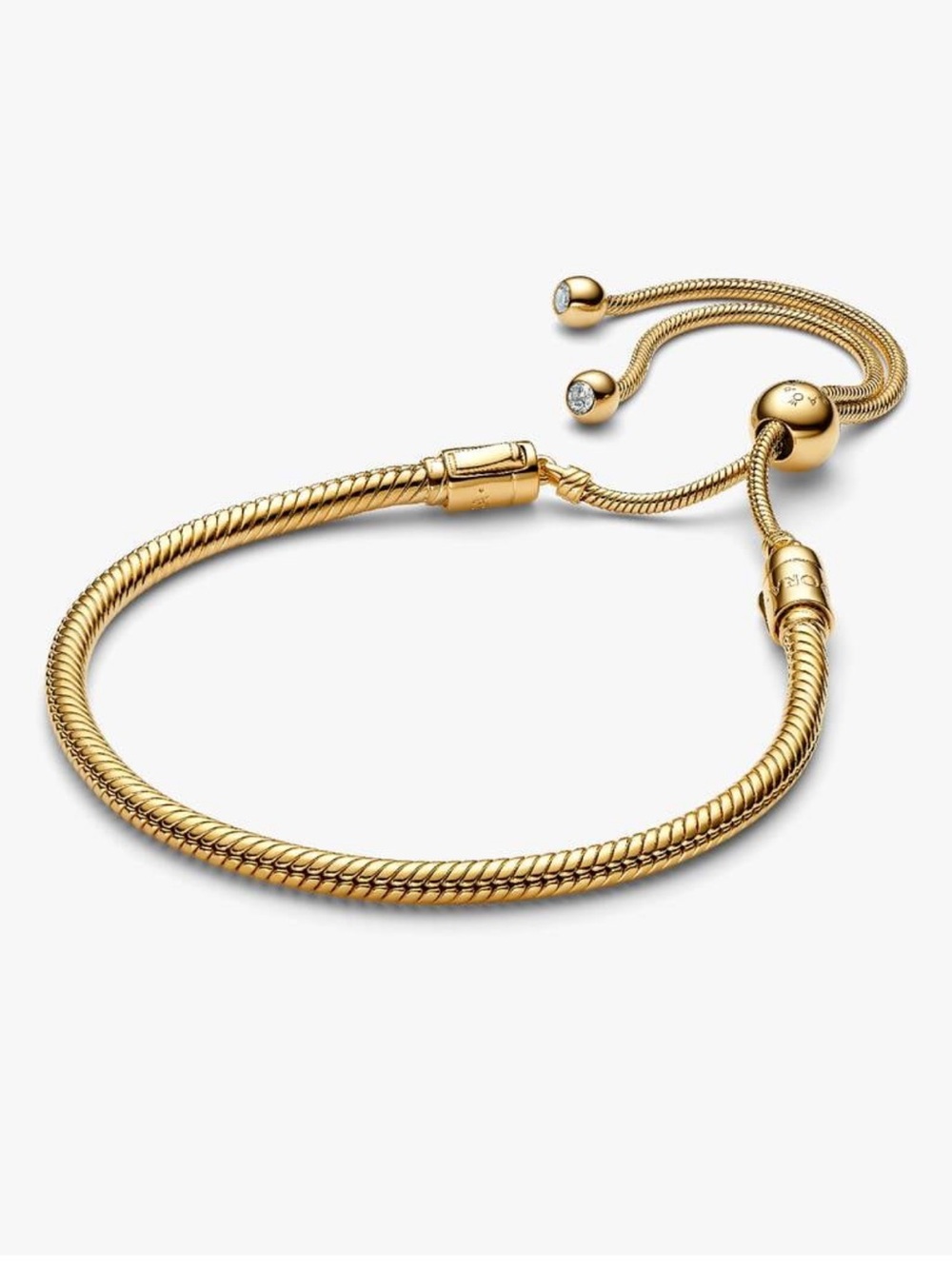 Pandora Gold Sliding Snake Chain Adjustable Bracelet NWT